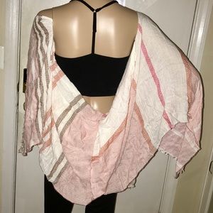 PINK Womens Italian Kimono Wrap Poncho Scarf Shawl